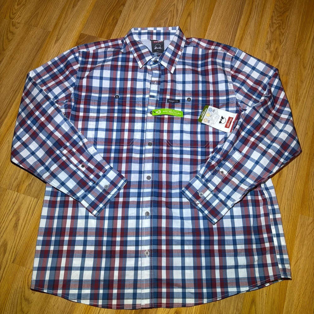 Wrangler Men’s Long Sleeve Shirt Button Down New With Tags Multicolor Size XL